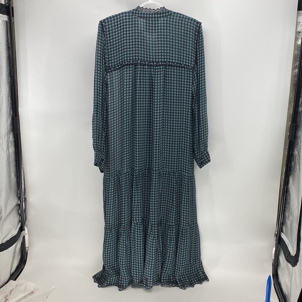 Johnny Was Jade Gingham Plaid Lana Tiered Midi dress size S bohemian prairie - Picture 3 of 15